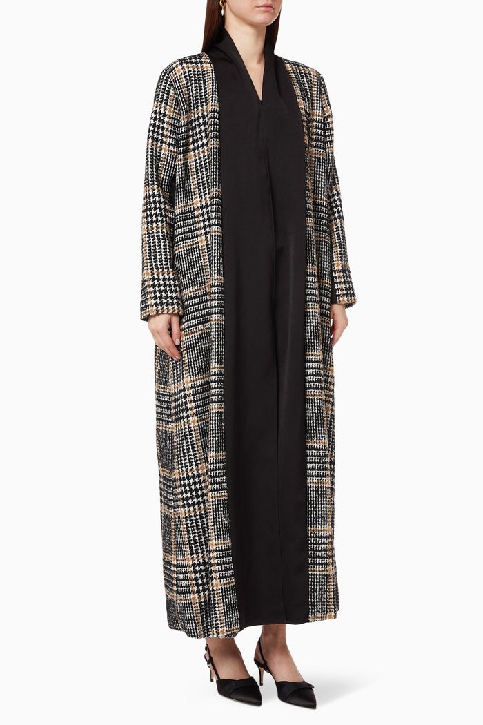

Chequered Winter Abaya in Tweed, Multicolour