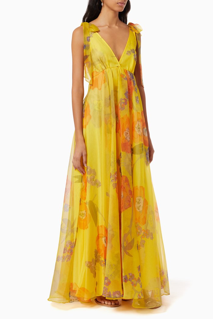 

Dandelion California Poppy Dress in Organza, Yellow