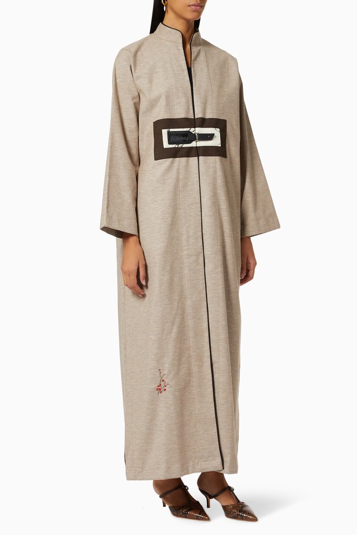 

Leather Belt Abaya, Brown