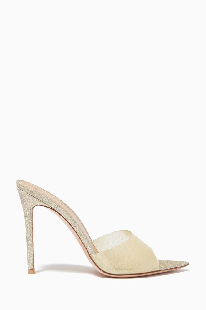 

Elle 105 Sandals in Glitter Plexi, Gold