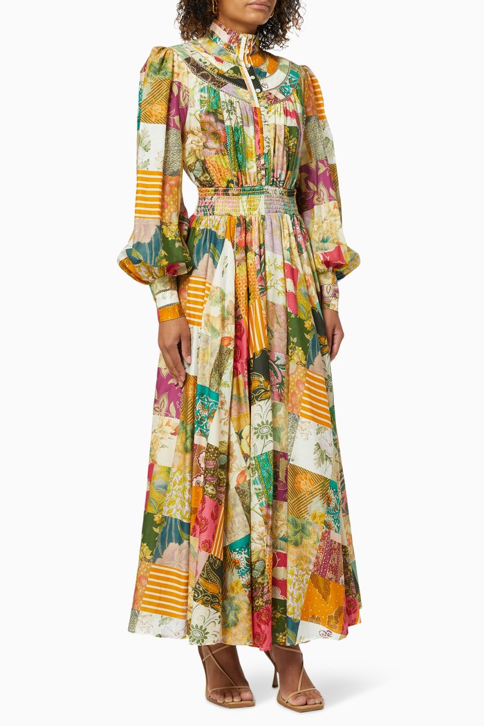 

Hattie Midi Dress in Silk, Purple