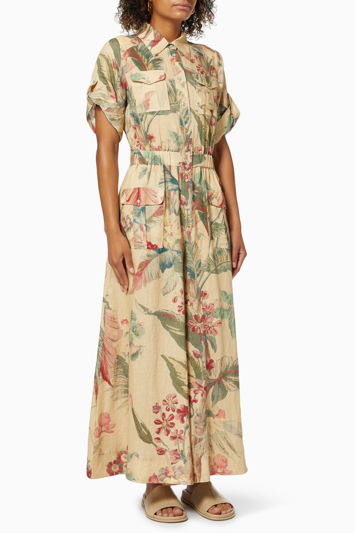 

Arabella Jumpsuit in Linen, Pink