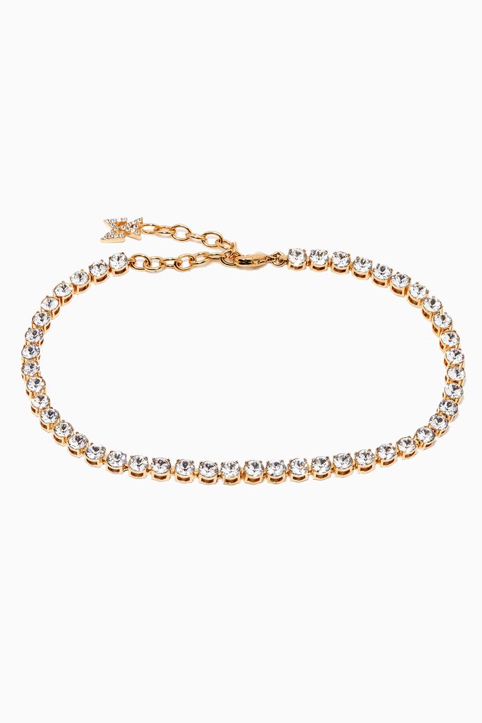 

Crystal Tennis Anklet, Gold
