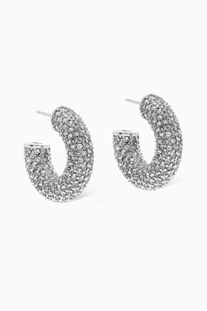 

Small Cameron Crystal Hoop Earrings, White
