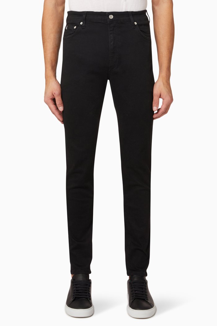 

Skinny Tapered Jeans in Denim, Black
