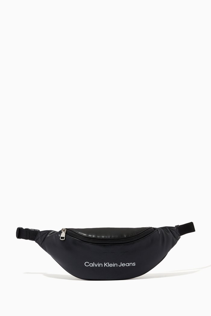 

Monogram Belt Bag in Faux Leather, Black