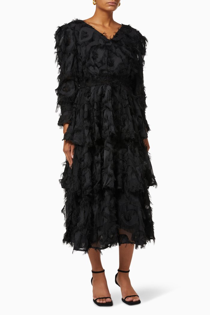 

Yaspazy Midi Dress in Tulle, Black