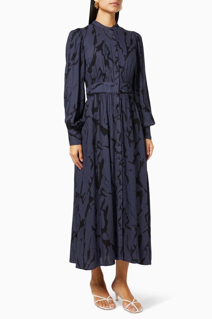 

Yasmarbella Shirt Dress in Viscose, Blue