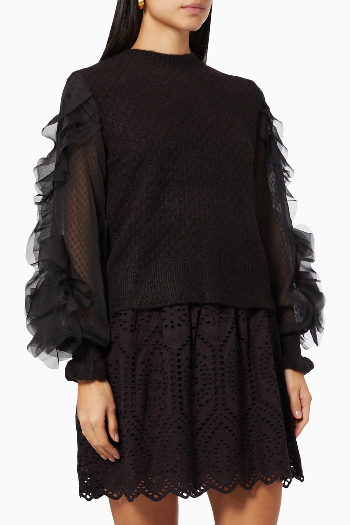 

Yaskin Pullover in Wool Knit, Black