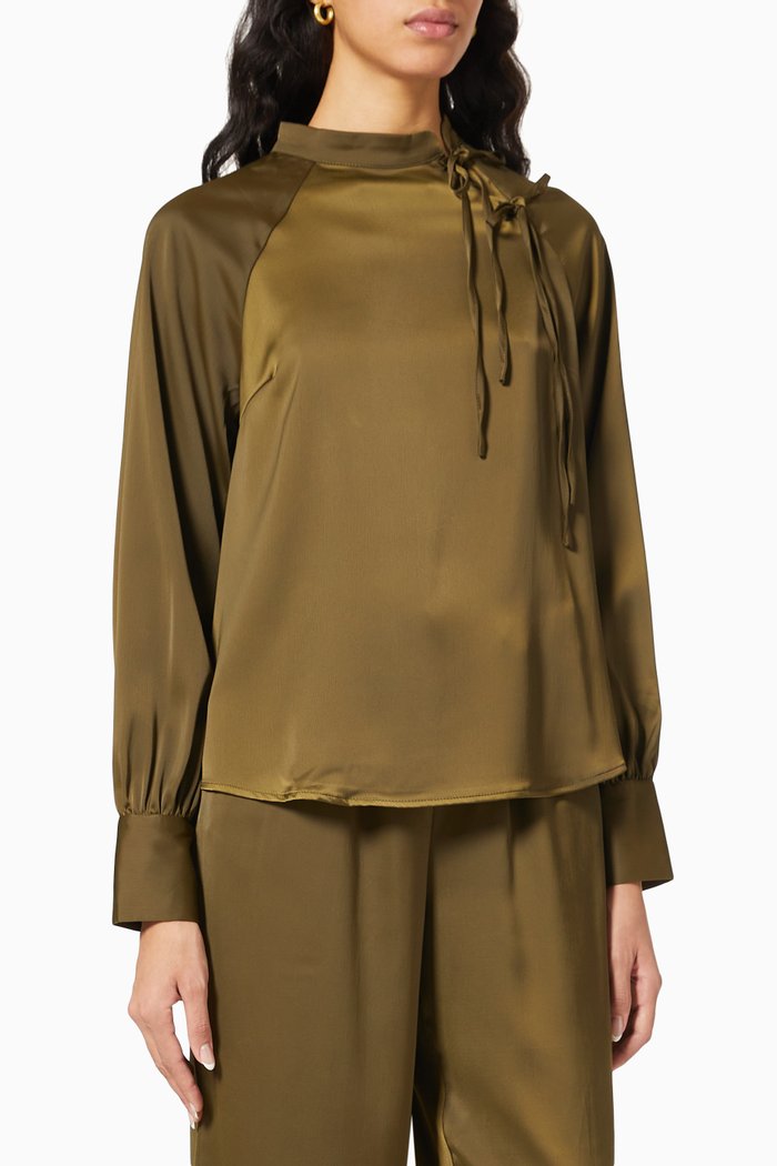 

Yasnina Blouse in Recycled Polyester, Brown