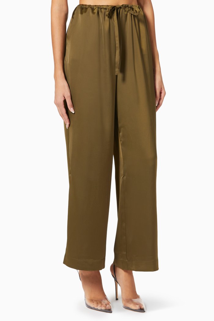 

Yasnina High Waisted Pants in Recycled Polyester, Brown