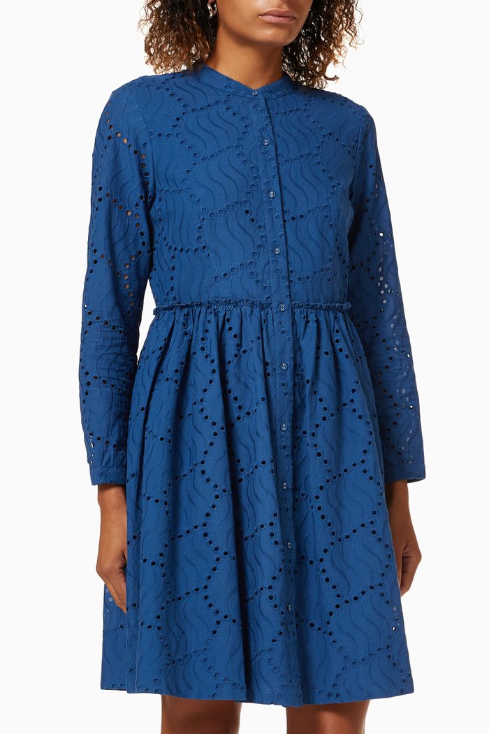 

Yasbim Mini Dress in Cotton, Blue