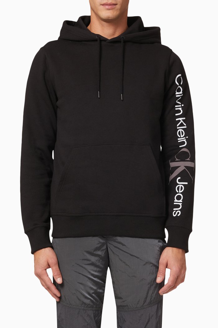 

Urban CK Graphic Hoodie in Cotton Blend, Black