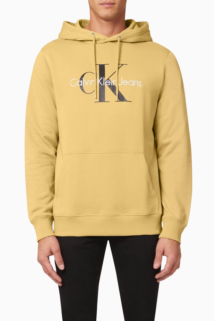 

Monogram Hoodie in Organic Cotton Fleece, Neutral