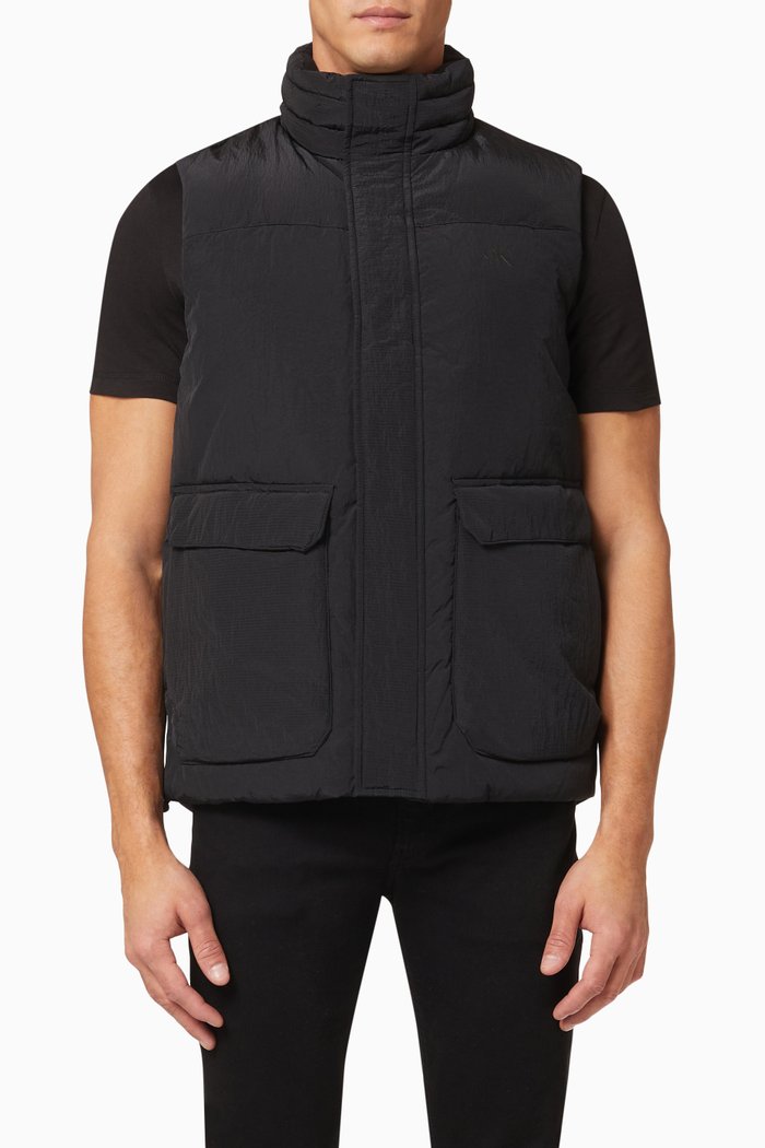 

Gilet in Padded Ripstop Nylon, Black