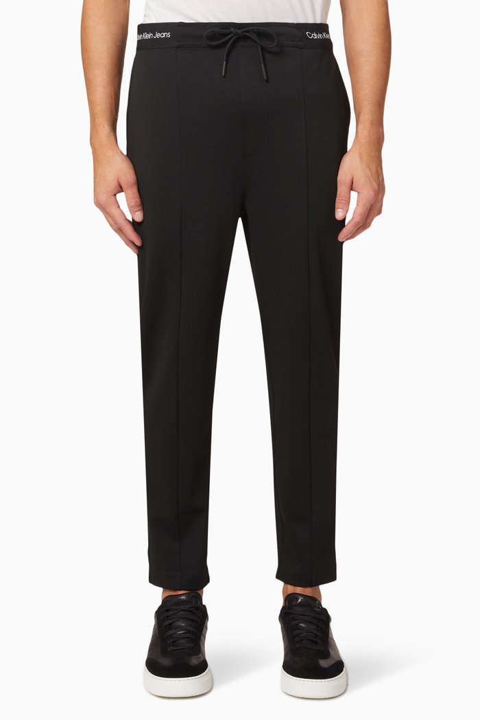 

Logo Waistband Trousers in Cotton, Black