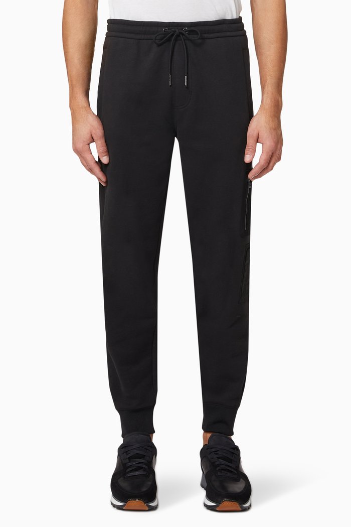 

Mix Media Joggers in Cotton Blend, Black