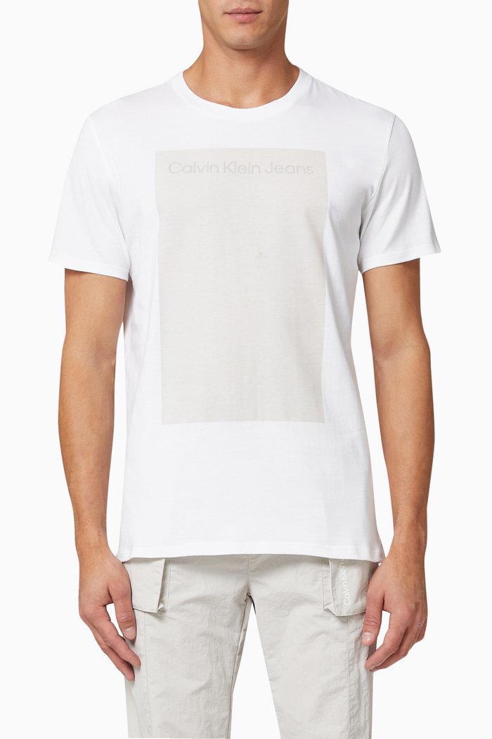 Block Logo T-Shirt in Cotton Jersey, White
