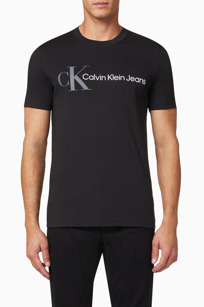 

Urban CK Logo T-Shirt in Cotton Jersey, Black