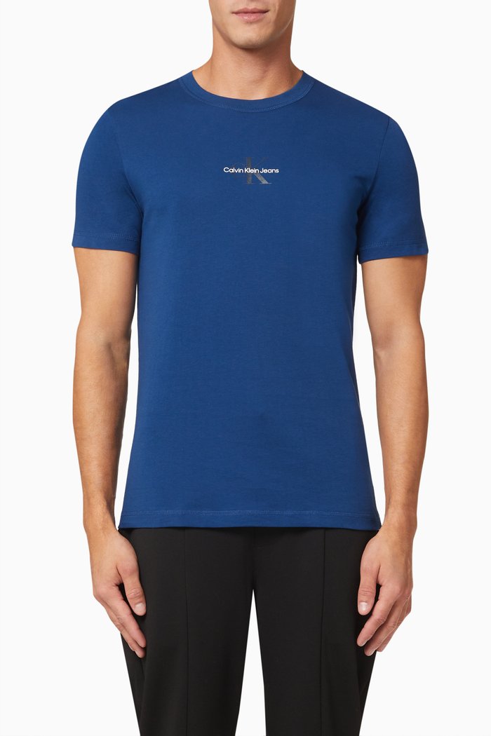 

Monogram Logo T-Shirt in Cotton Jersey, Blue