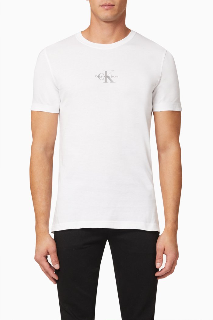Monogram Logo T-Shirt in Cotton Jersey, White