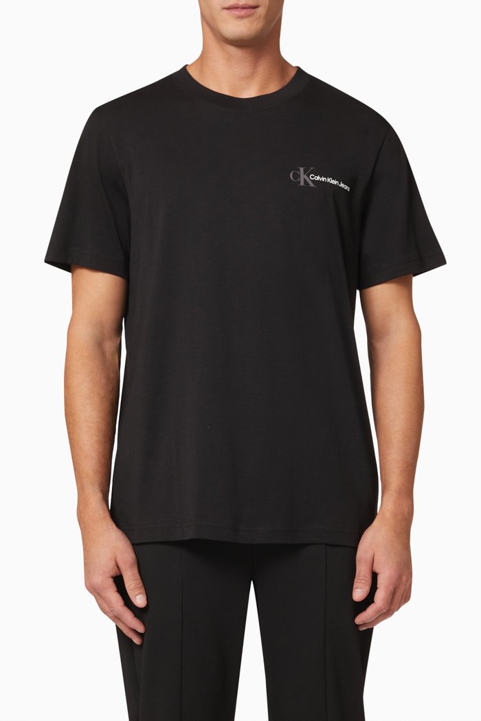 

Back Logo T-Shirt in Cotton Jersey, Black