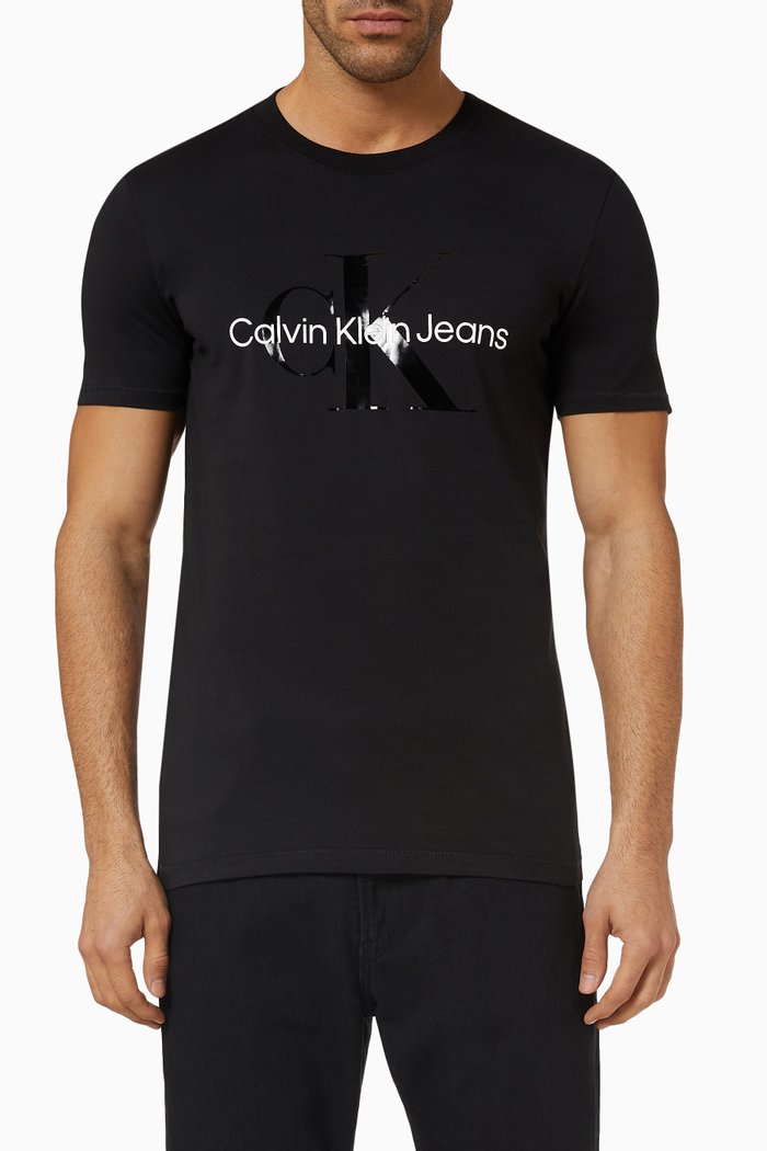 

Logo Slim-fit T-shirt in Organic Cotton, Black
