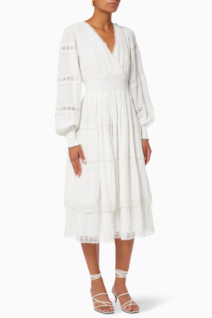

Yasdothea Tiered Midi Dress, White
