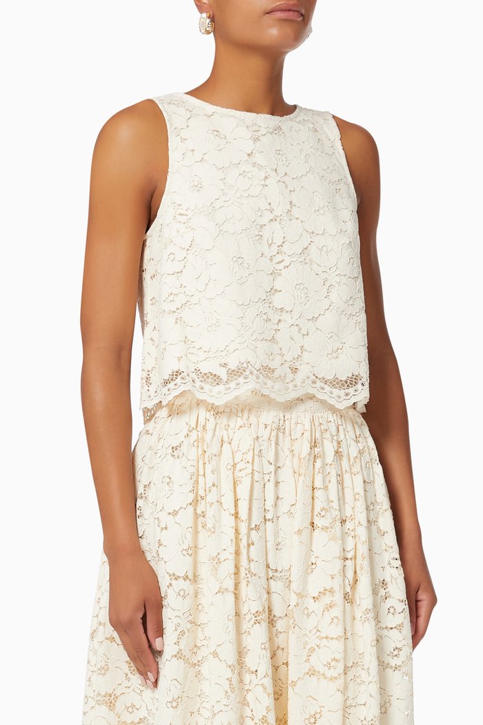 

Yaskat Top in Floral Lace, Neutral
