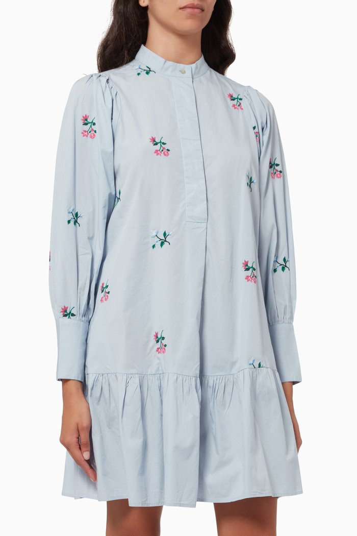 

Yasjuvela Mini Dress in Organic Cotton, Blue