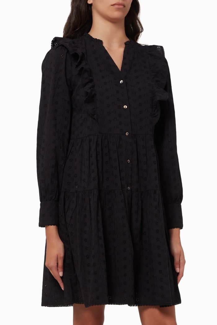 Yassanna Midi Dress in Cotton, Black