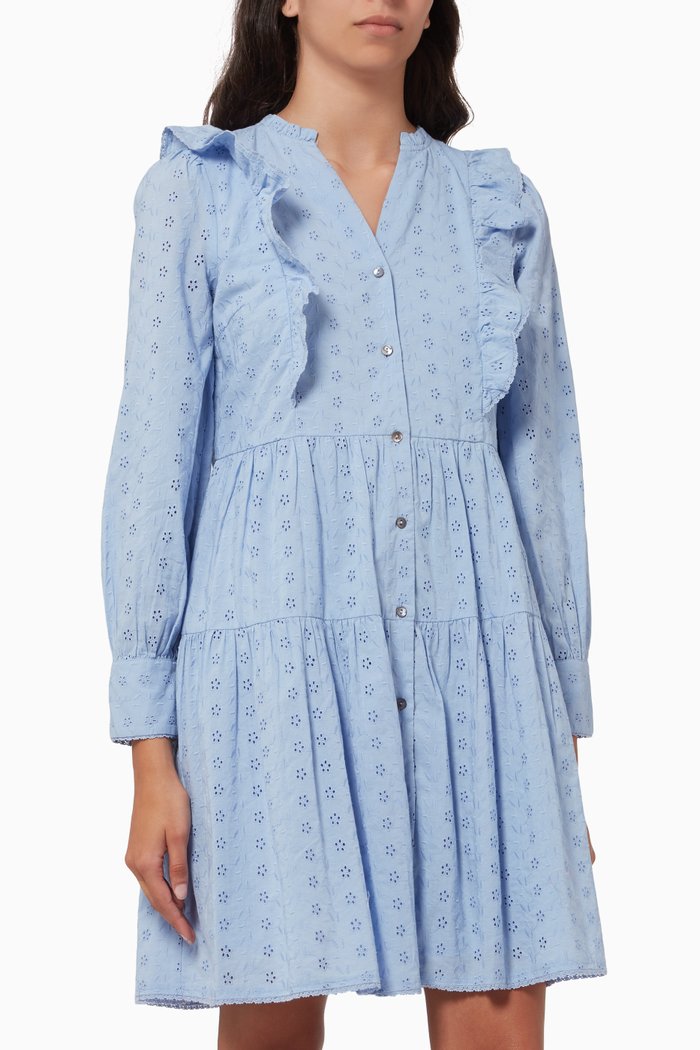 

Yassanna Shirt Dress in Cotton, Blue