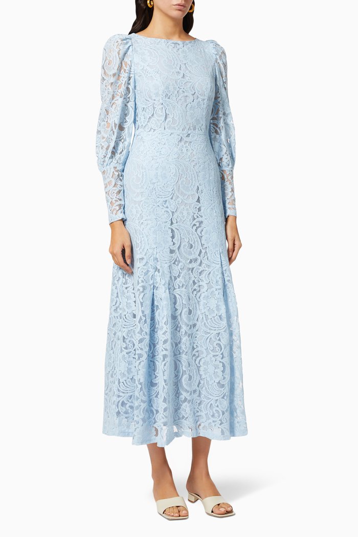 

Yasblua Maxi Dress in Lace, Blue