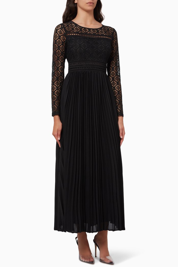 Yasvella Maxi Dress in Lace, Black