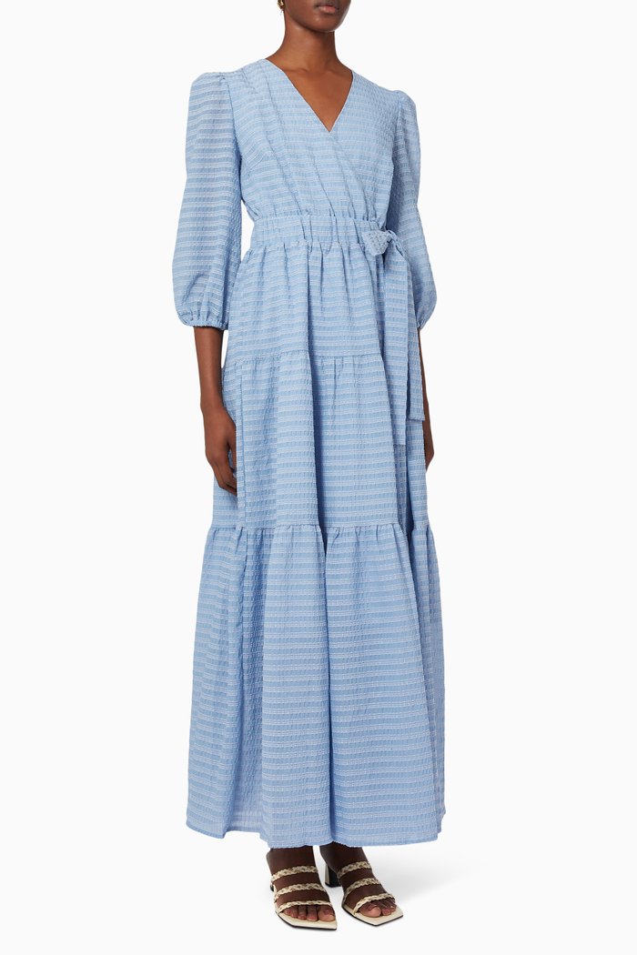 Yasnadine Wrap Maxi Dress, Blue