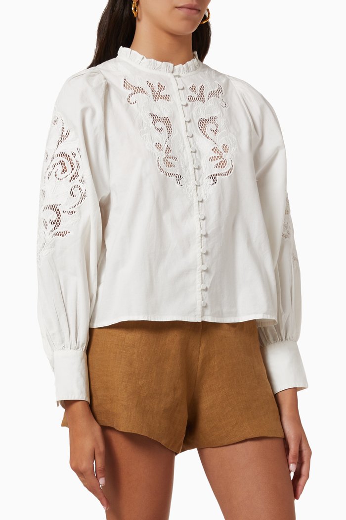 

Yaszimla Shirt in Organic Cotton, White