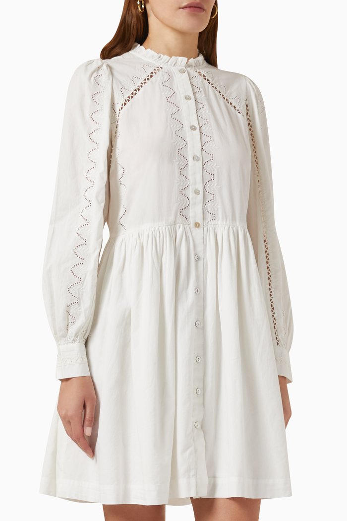 

Yaskenora Mini Dress in Organic Cotton, White