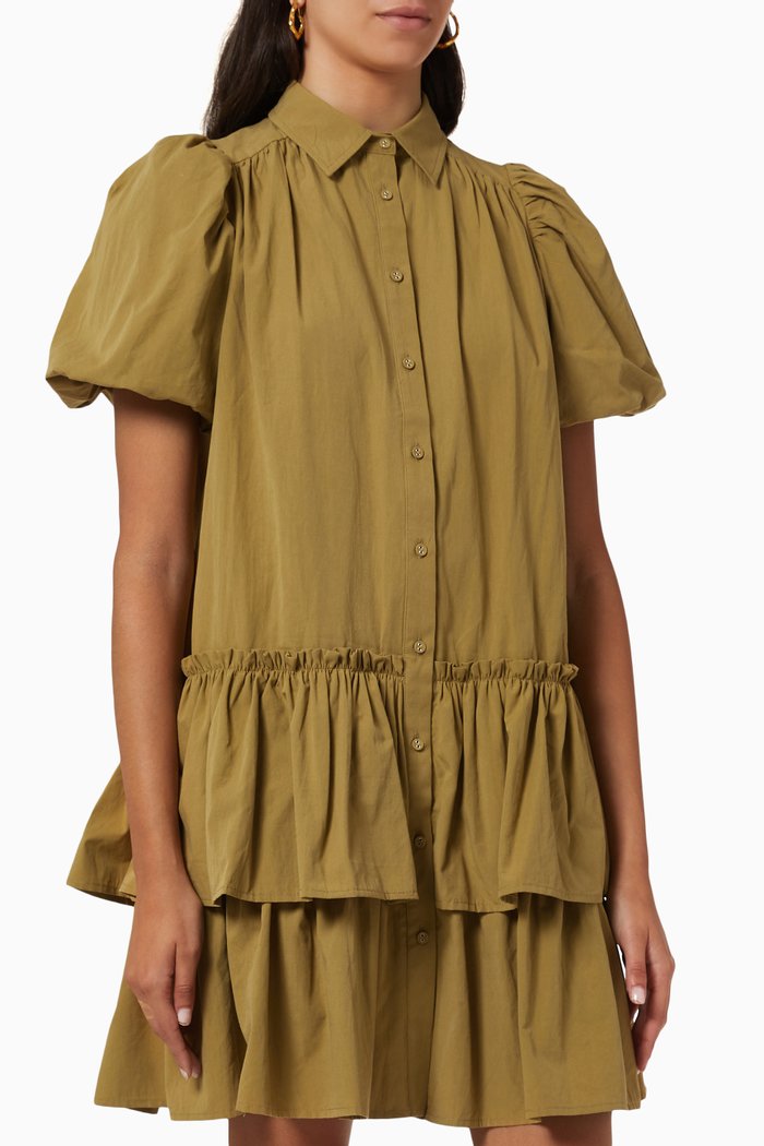 

Yasjanni Shirt Dress in Organic Cotton, Brown