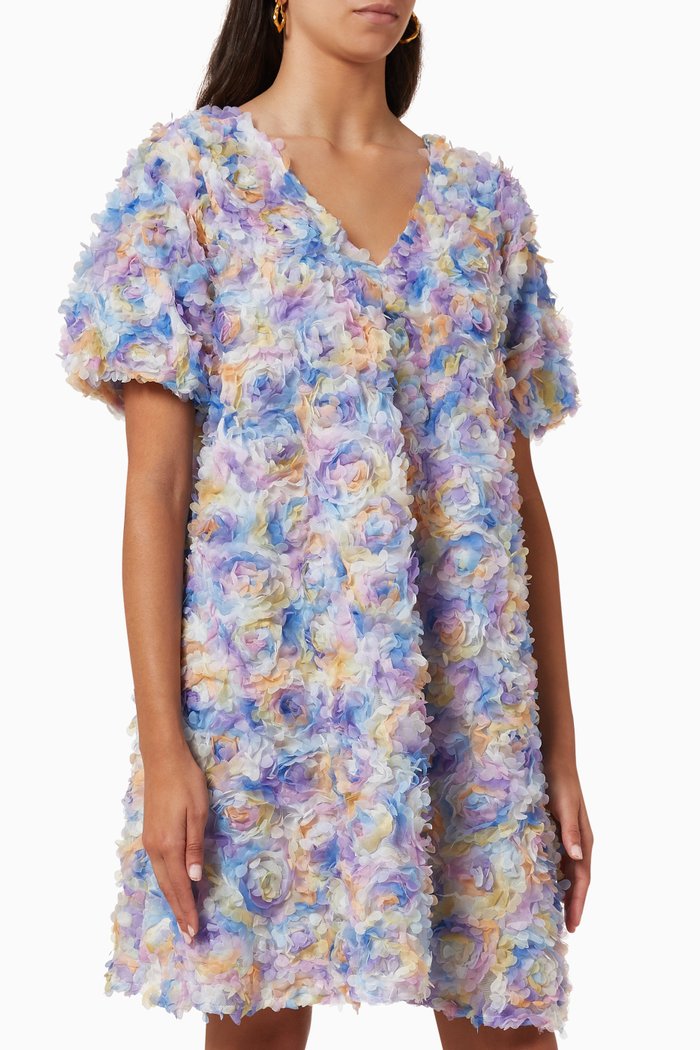 

Yasflowerly Mini Dress in Mesh, Blue