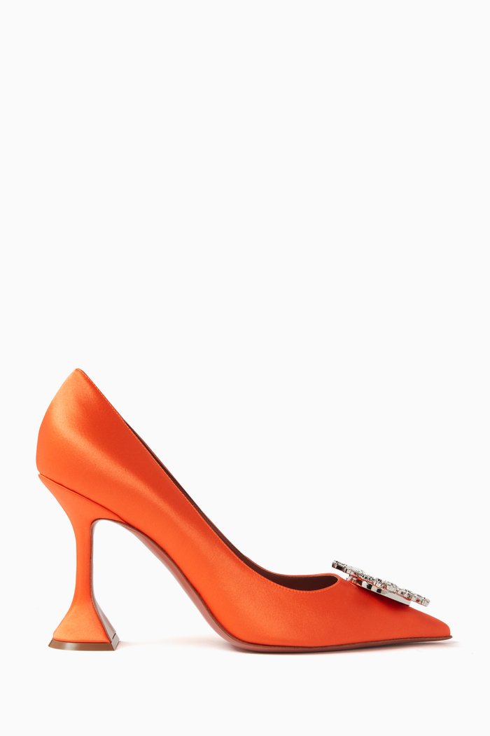 

Begum 95 Crystal Pumps in Satin, Orange