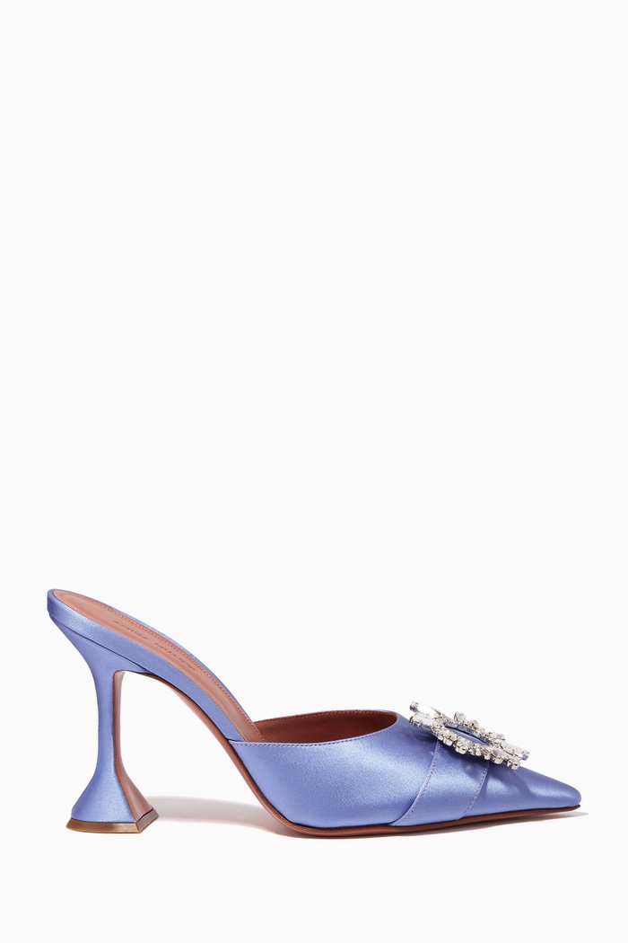 Begum Pumps in Satin, Purple