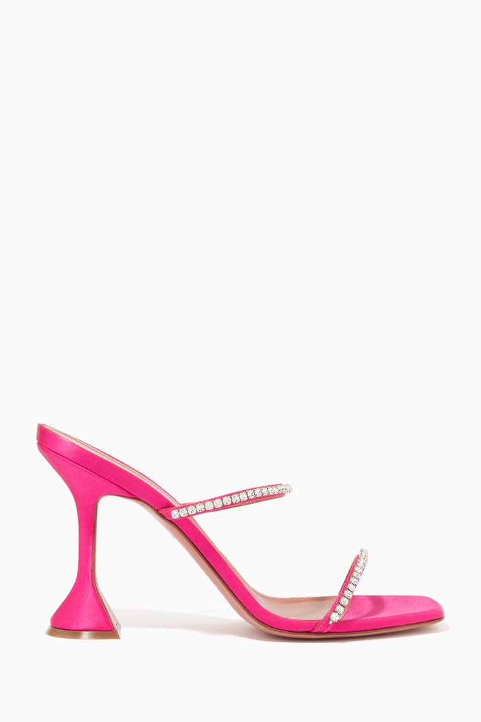 Gilda 95 Slipper Mules in Satin, Pink