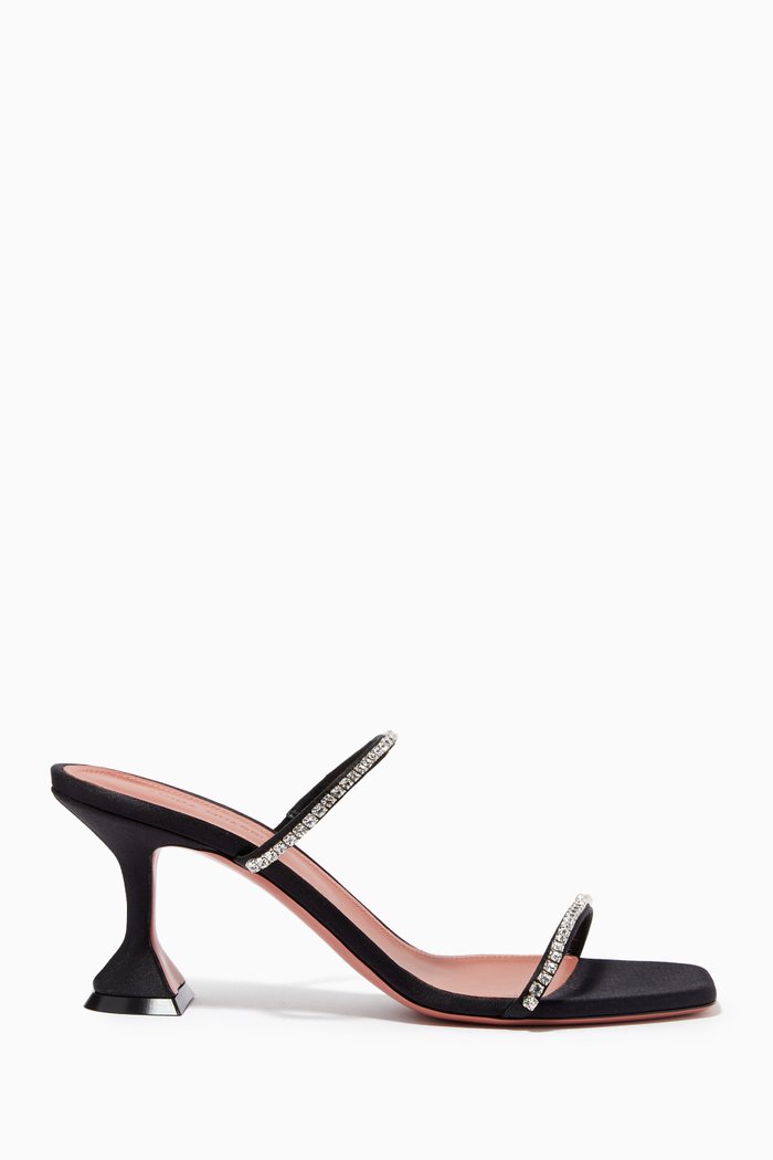 

Gilda 70 Slippers in Satin, Black