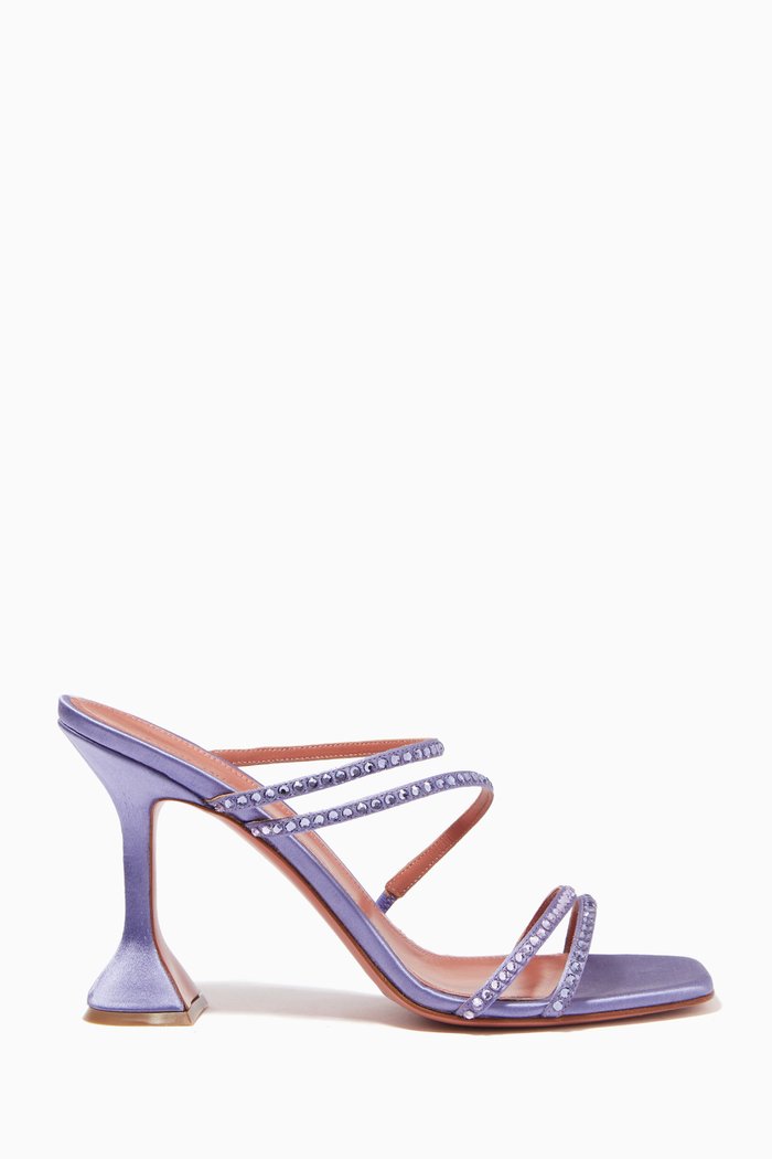 

Naima Crystal Sandals in Satin, Purple
