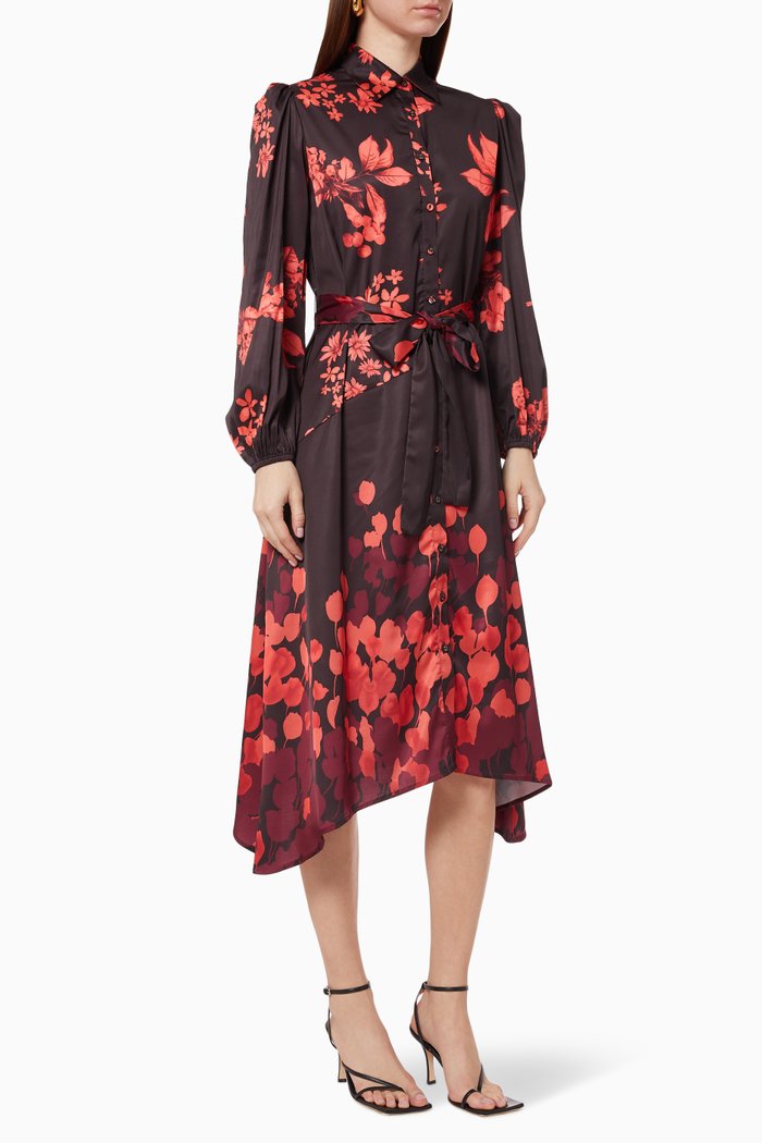 

Pandora Floral Shirt Dress, Black