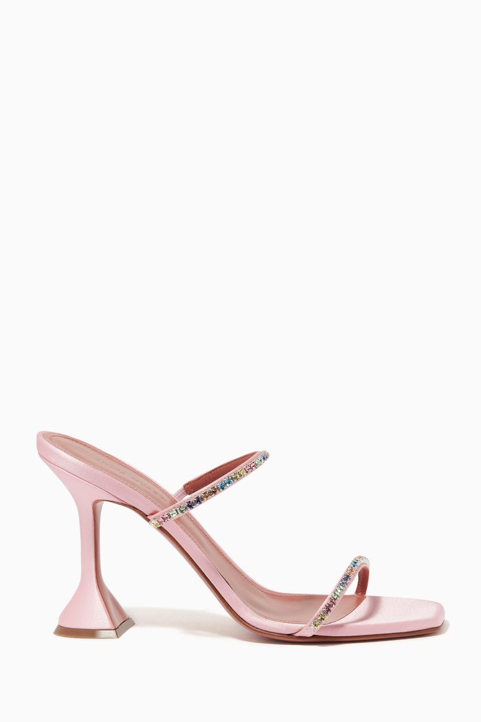 

Gilda 95 Slipper Mules in Satin, Pink