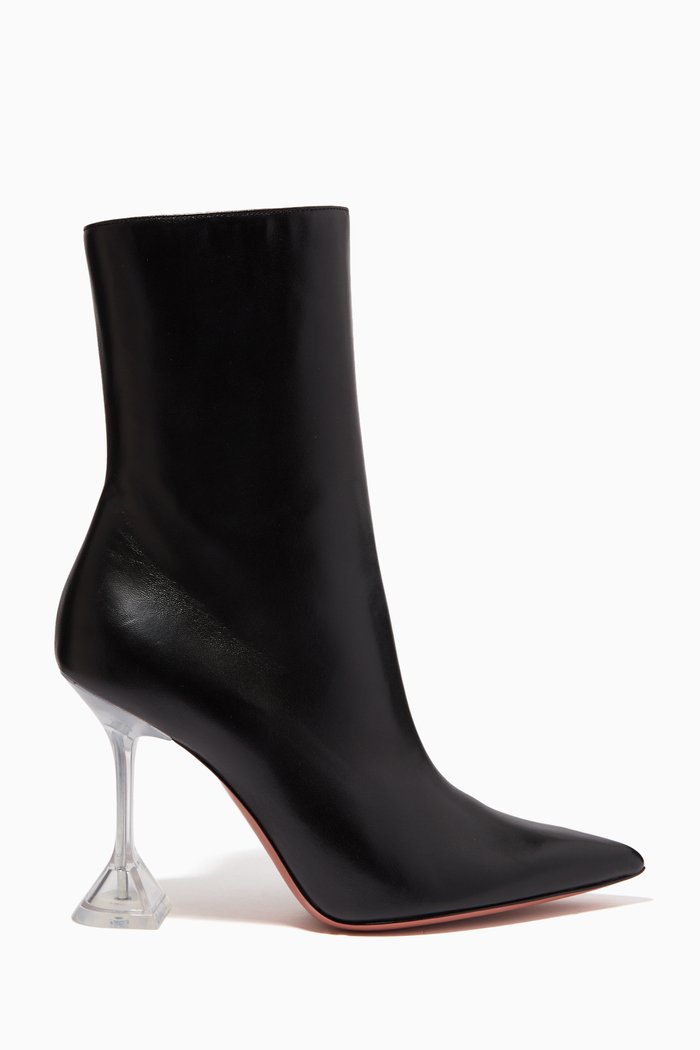 

Giorgia 95 Glass Ankle Boots in Leather, Black