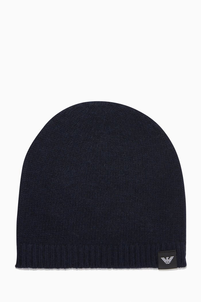 

EA Beanie Hat in Cashmere Knit, Blue