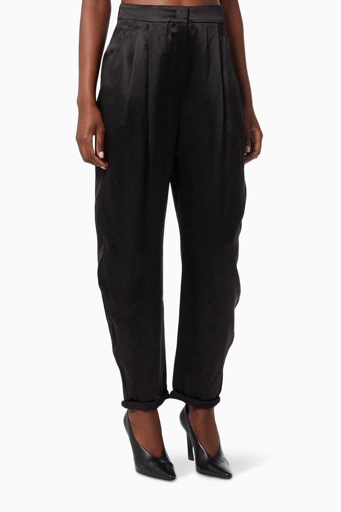 

Jodhpur Pants in Silk Satin, Black
