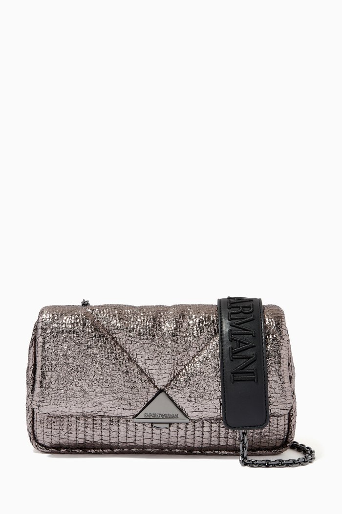 

Crossbody Bag in Quilted Nappa Leather, Grey